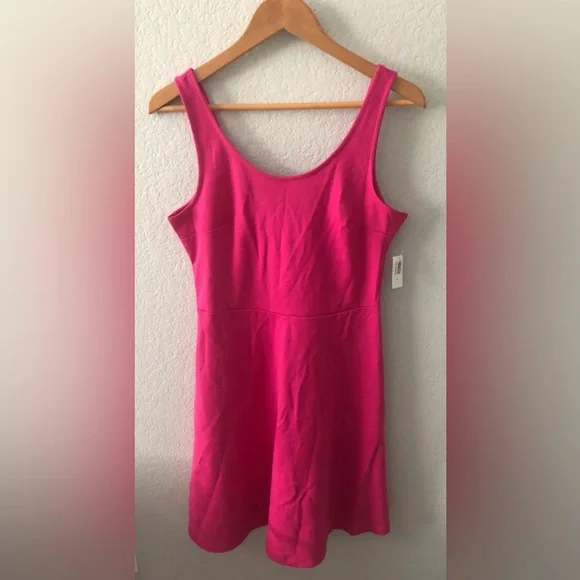 hot pink dress old navy Women's The Occasion Fit And Flare Satin Halter Midi Dress - Pink